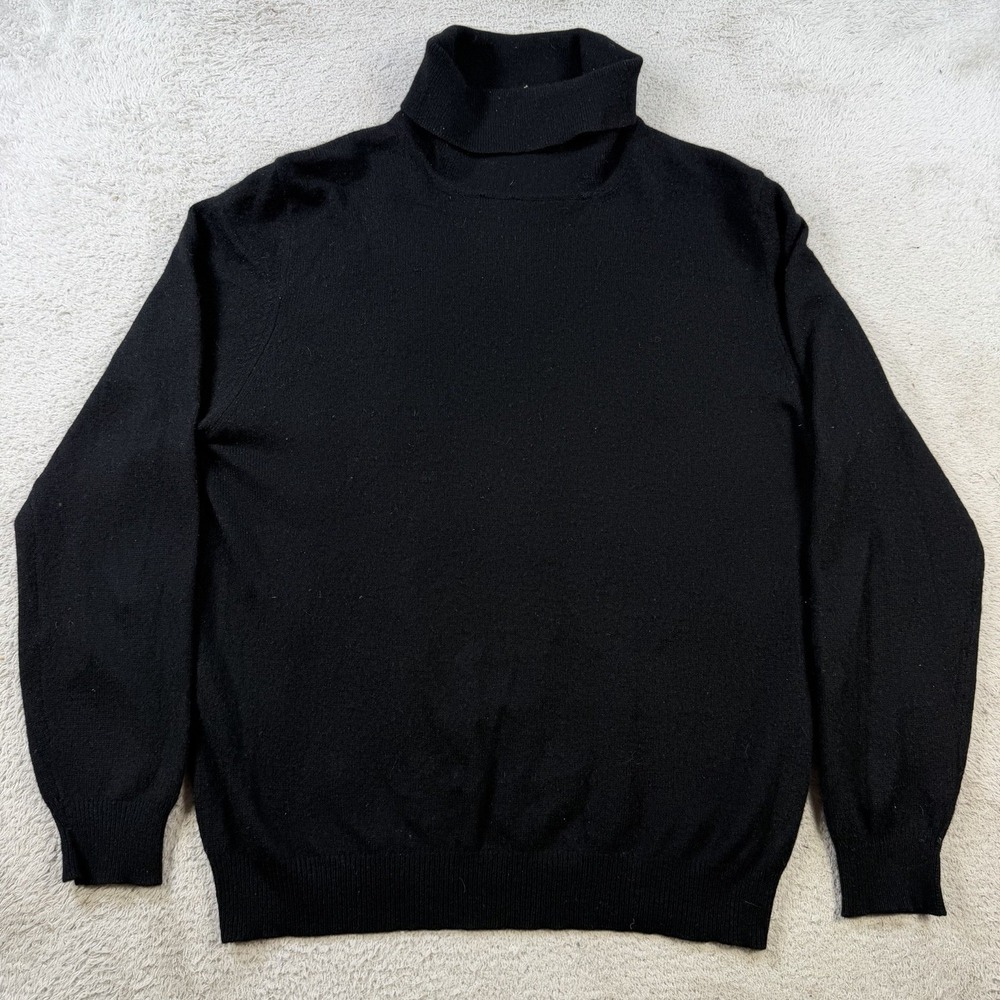 Deane & White Sweater Womens Large Black 100% Cashmere Turtleneck Soft Pullover